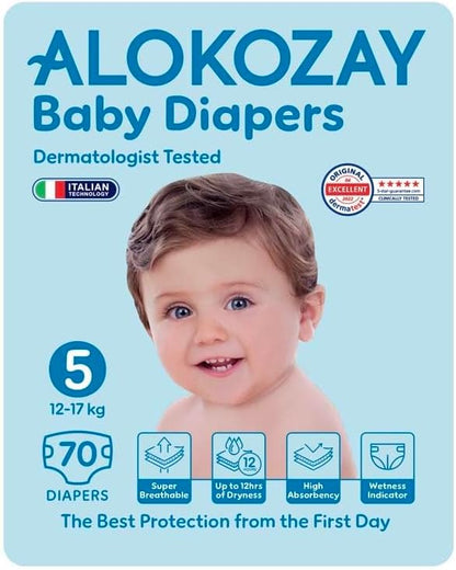 Alokozay Premium Baby Diapers, Size 5, 70 Pieces