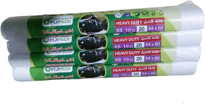 Fijipack Heavy-Duty 80 Gallon Black Garbage Bags, 20 Pack