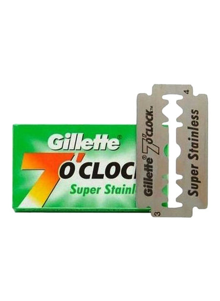 Gillette 7 O'clock Super Stainless Razor Blades, 5 Pieces