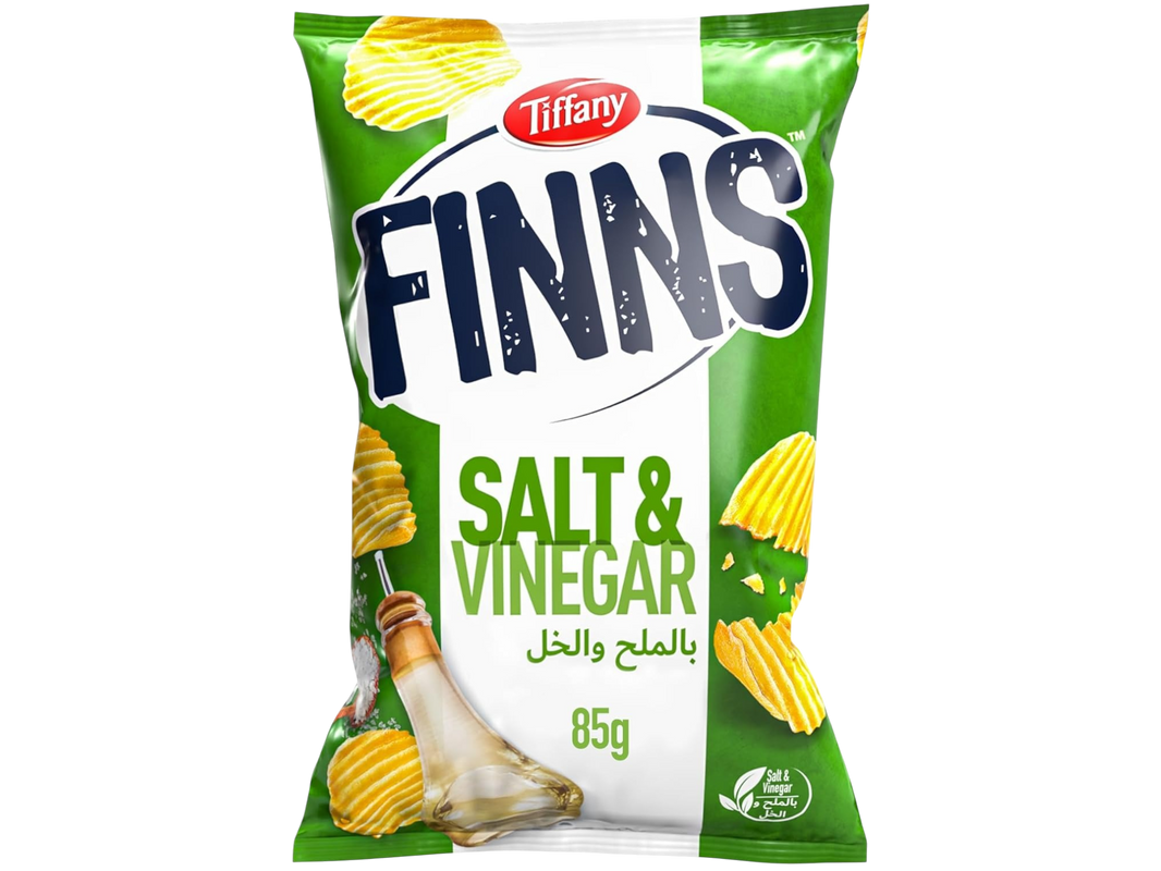 Tiffany Finns Crinkled Potato Chips Salt & Vinegar, 85g