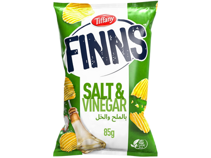 Tiffany Finns Crinkled Potato Chips Salt & Vinegar, 85g