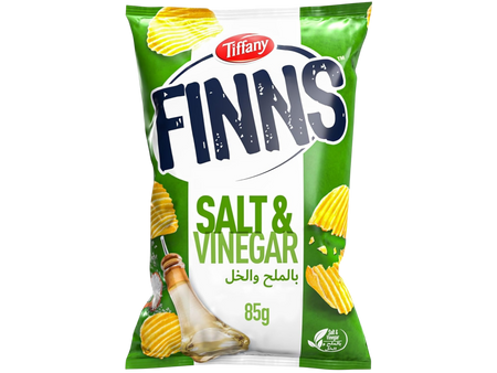 Tiffany Finns Crinkled Potato Chips Salt & Vinegar, 85g