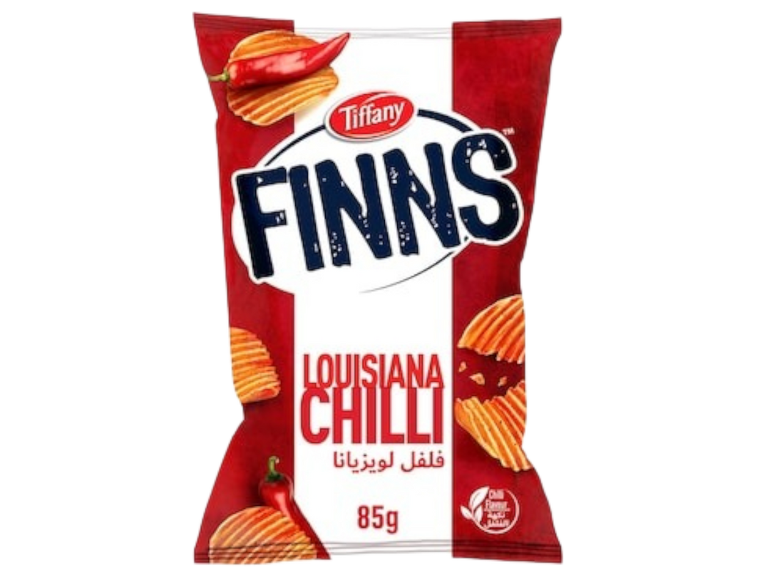 Tiffany Finns Crinkled Potato Chips Chili, 85g