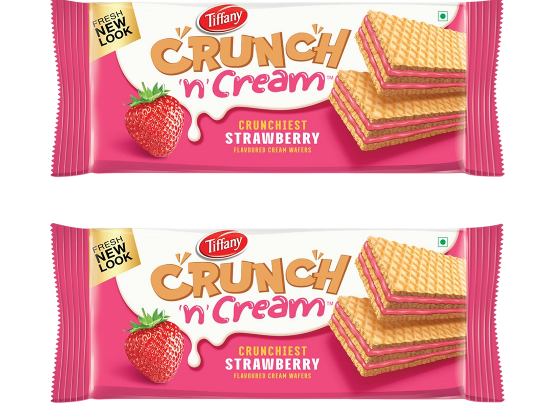 Tiffany Crunch N Cream Strawberry Flavoured Cream Wafers, 135g