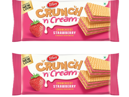 Tiffany Crunch N Cream Strawberry Flavoured Cream Wafers, 135g