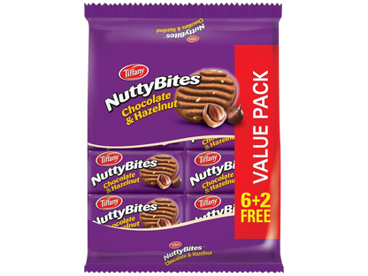 Tiffany Nutty Bites Chocolate Hazelnut Biscuits, 8x72g