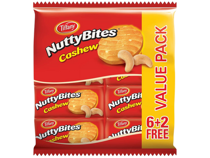 Tiffany Nutty Bites Cashew Biscuits, 8x72g