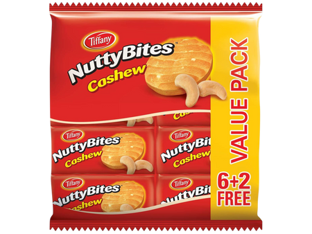 Tiffany Nutty Bites Cashew Biscuits, 8x72g