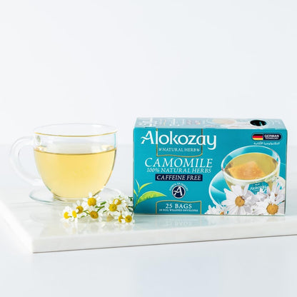 Alokozay Camomile Tea - 25 Tea Bags in Individual Foil Wrapped Envelopes