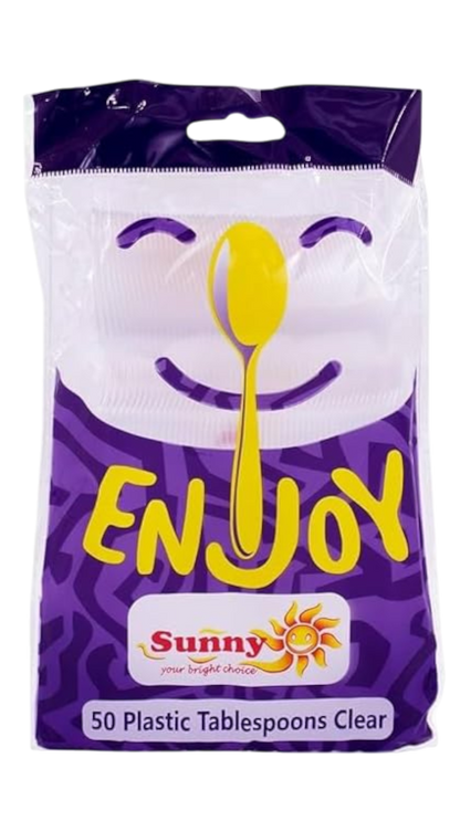 Sunny Plastic Table Spoons, 50 Pieces