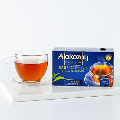 Alokozay Earl Grey Tea - 25 Tea Bags in Individual Foil Wrapped Envelopes