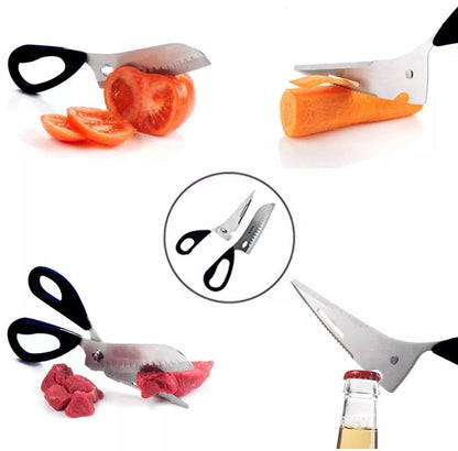 Vegetable Cutting Kitchen Scissor || Stainless Steel Detachable Multipurpose Kitchen Scissors || Scissors For Cutting Chicken, Poultry, Game, Bone, Meat (Multicolour) (Pack Of 1)