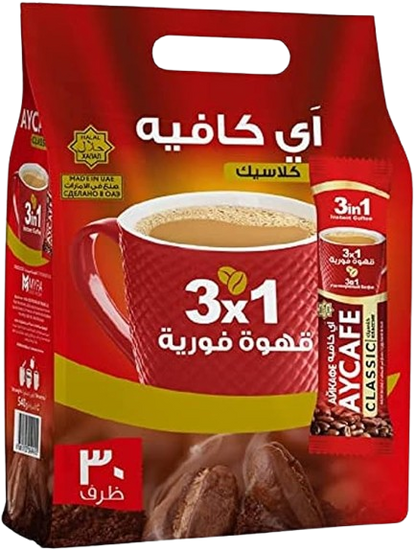 Aycafe Classic 3-in-1 Instant Coffee, 30 Sachets, 540g