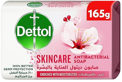 Dettol Skincare Rose & Sakura Blossom Antibacterial Soap Bar, 4x165g