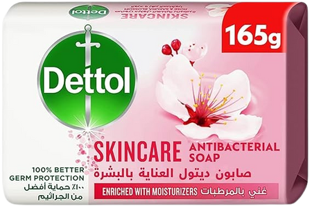 Dettol Skincare Rose & Sakura Blossom Antibacterial Soap Bar, 4x165g