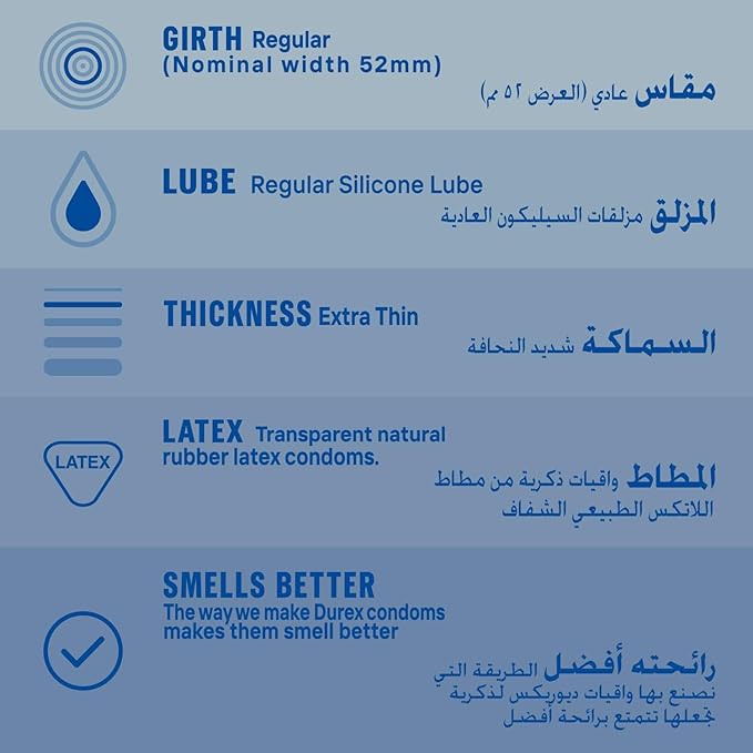 Durex Extra Thin Condoms , 3 Pieces