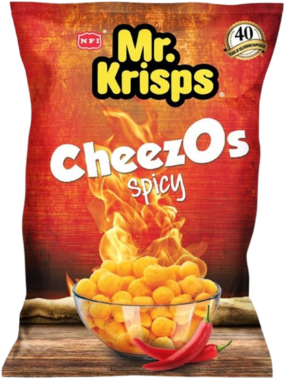 Mr. Krisps CheezOs Spicy Corn Snacks, 80g