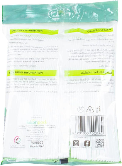 Falcon Plastic Clear Table Spoon, 1 Pack x 50 Pieces