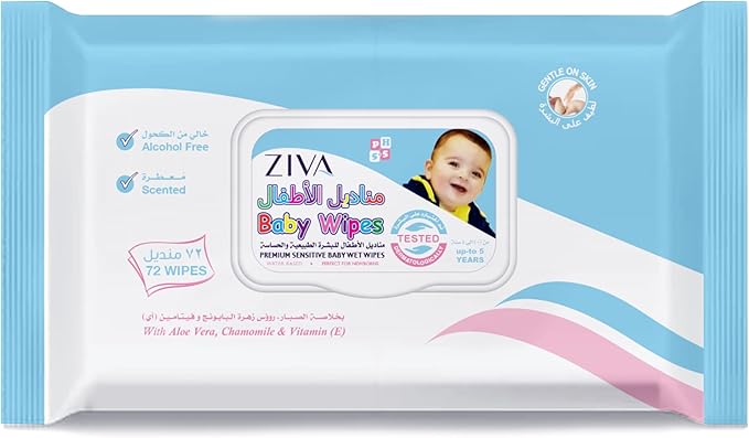 Ziva Baby Wipes, 3 Pieces
