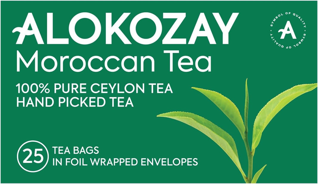 Alokozay Moroccan Tea  - 25 Tea Bags in Individual Foil Wrapped Envelopes