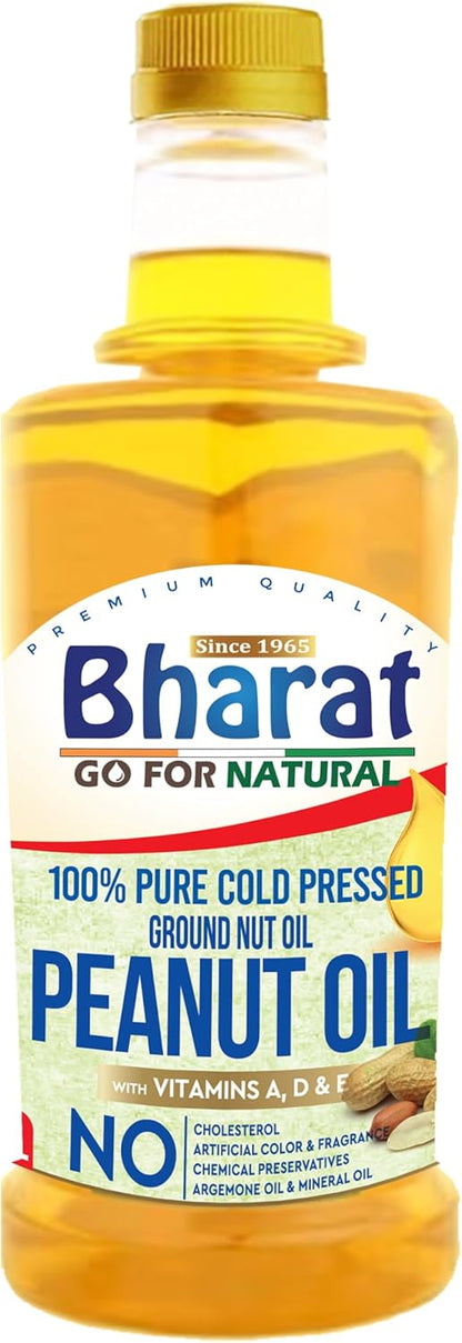 Bharat Groundnut Oil Pure Cold Pressed Peanut Oil, 1L