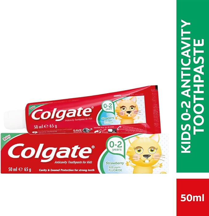 Colgate Anti-Cavity Toothpaste for Kids Strawberry Flavor (0-2 Years), 50ml
