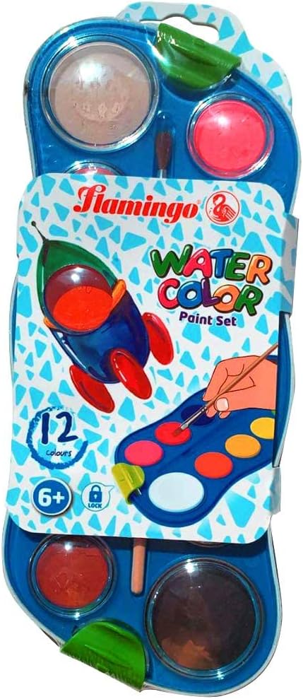 Flamingo Water Color, 12 Pieces