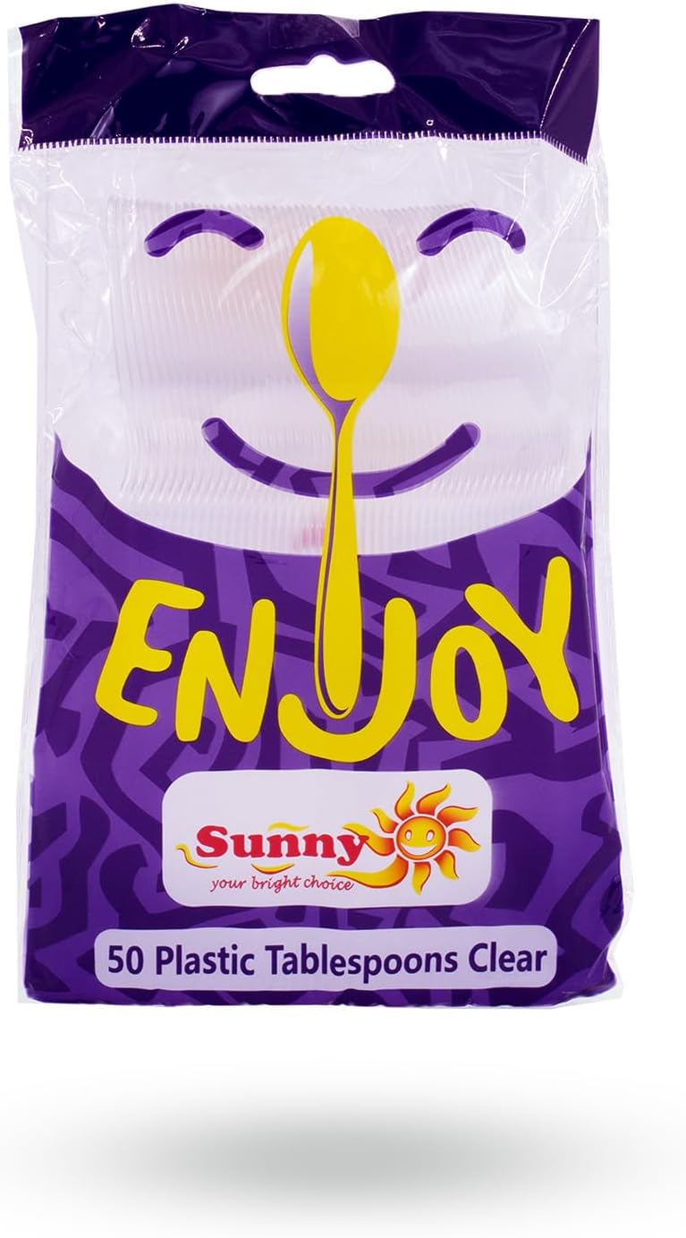Sunny Plastic Table Spoons, 50 Pieces