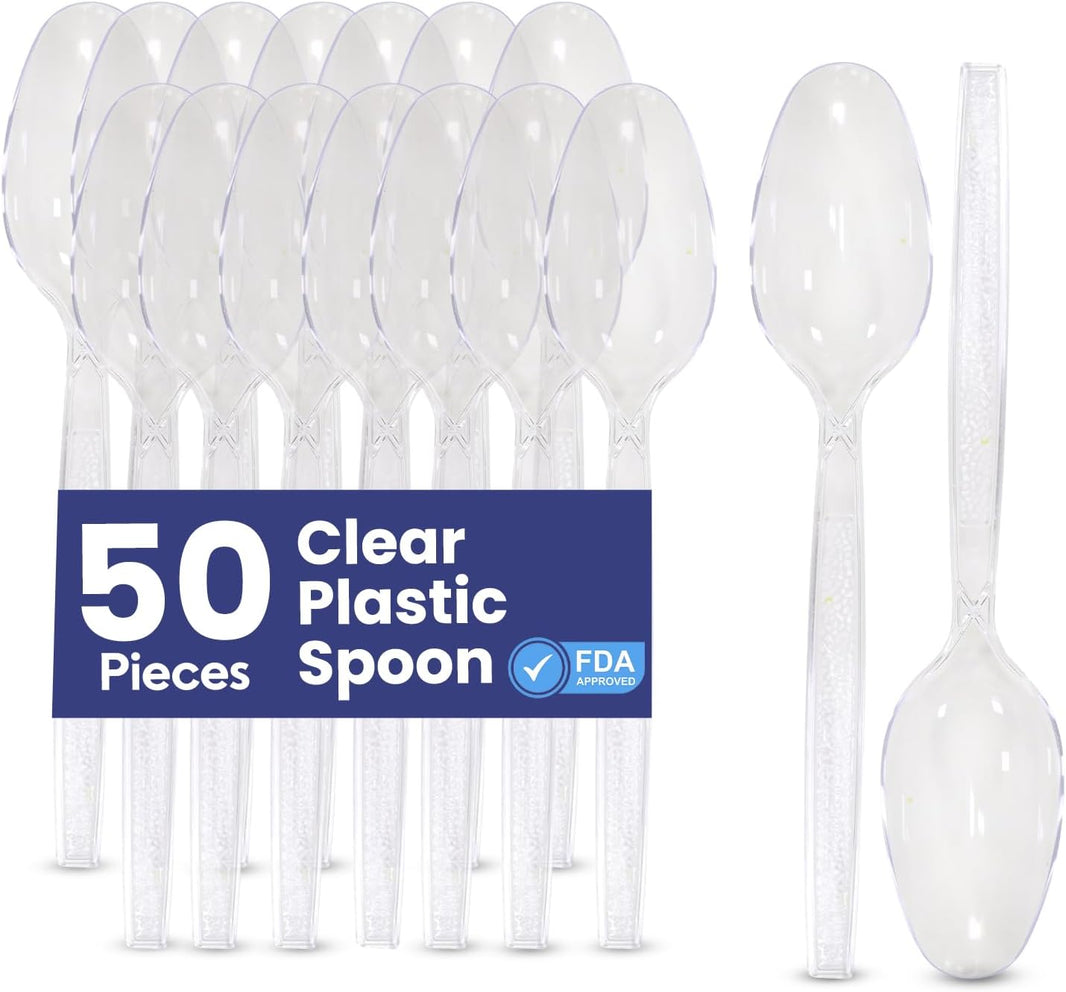 Fiji Pack Clear Tea Spoon, 50 Pieces