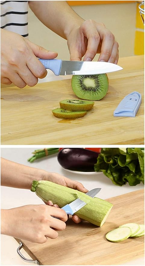 Kitchen Scissors Set, 3 Pieces, Very Sharp Small Paring Knife, Vegetable Peeler, Stainless Steel Kitchen Scissors , 3 Pieces, Blue