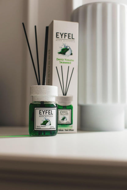 EYFEL Reed Diffusers for Home – Seaweed Reed Diffuser Set 4.05 fl oz Oil Diffuser Sticks, Bathroom Diffuser, Home Fragrances, Scented Sticks, Home Décor
