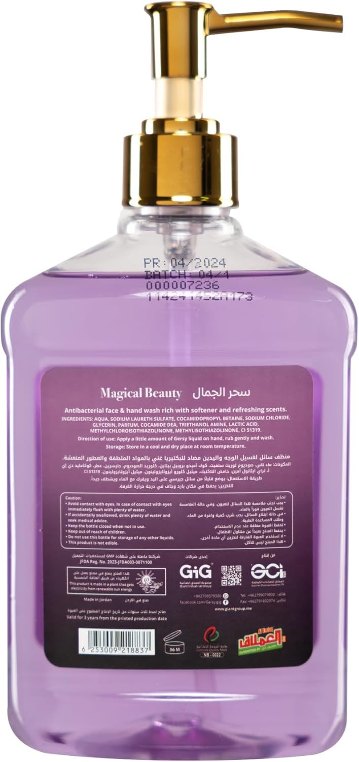 Gersy Delicate Antibacterial Face and Hand Wash, 2x500ml