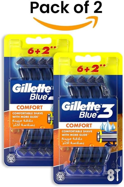 Gillette Blue 3 Comfort Razors, 6 Pieces