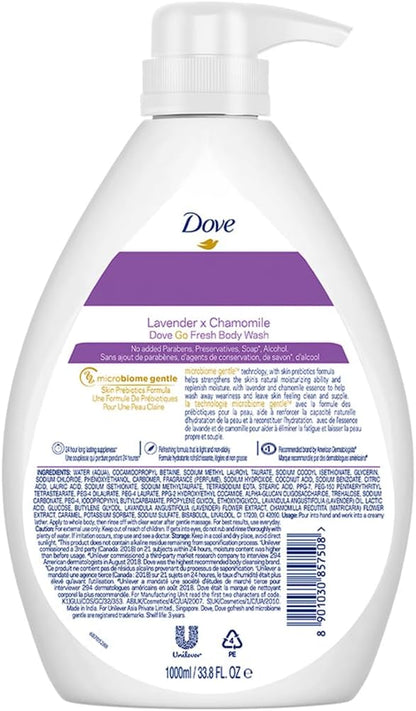 Dove Go Fresh Lavender & Chamomile Body Wash, 1000ml