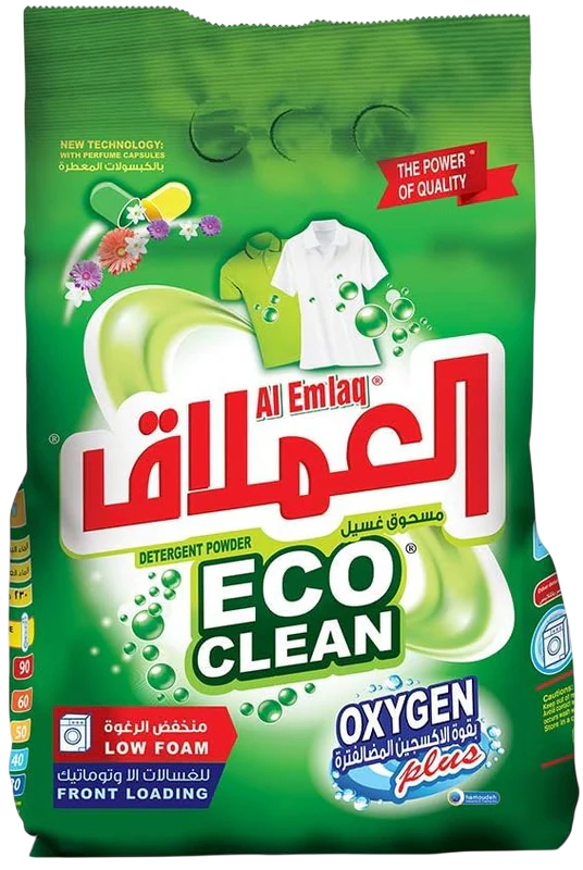 Al Emlaq Eco Clean Green Low Foaming Detergent Powder, 3kg