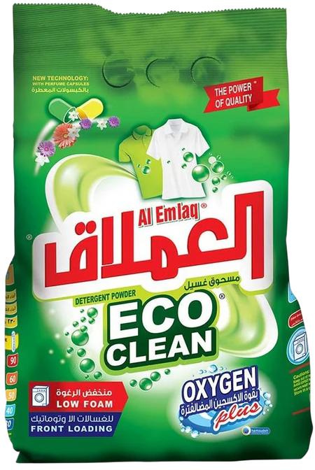 Al Emlaq Eco Clean Green Low Foaming Detergent Powder, 3kg