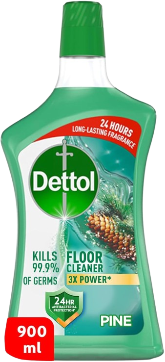 Dettol Antibacterial 3X Power Pine Liquid Floor Cleaner, 2x900ml
