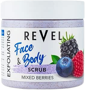 Revel Mixed Berries Exfoliating Face & Body Scrub, 475ml