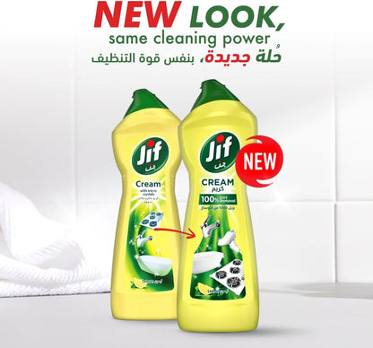 Jif Lemon with Micro Crystals Cream Cleaner, 2x500ml
