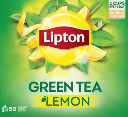 Lipton Lemon Green Tea Bags, 50x1.3g