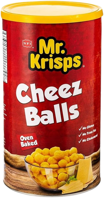 Mr. Krisps Cheez Balls Oven Baked Corn Snacks, 80g
