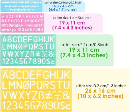 S.B.T Abc Stencil Set, 4 Pieces SS-404