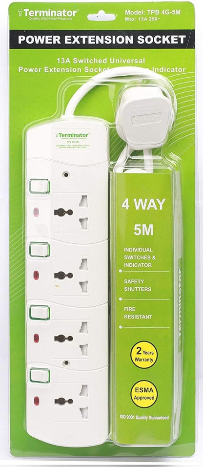 Terminator Extension 4 Way Socket, 5m