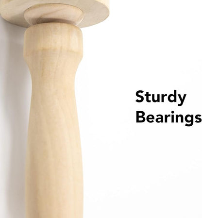 Premium Wooden Rolling Pin with Stars Embossed Design, 13.7 Inch, Ideal for Stars Baking, Durable Cookie Stamp Tool for Pastry