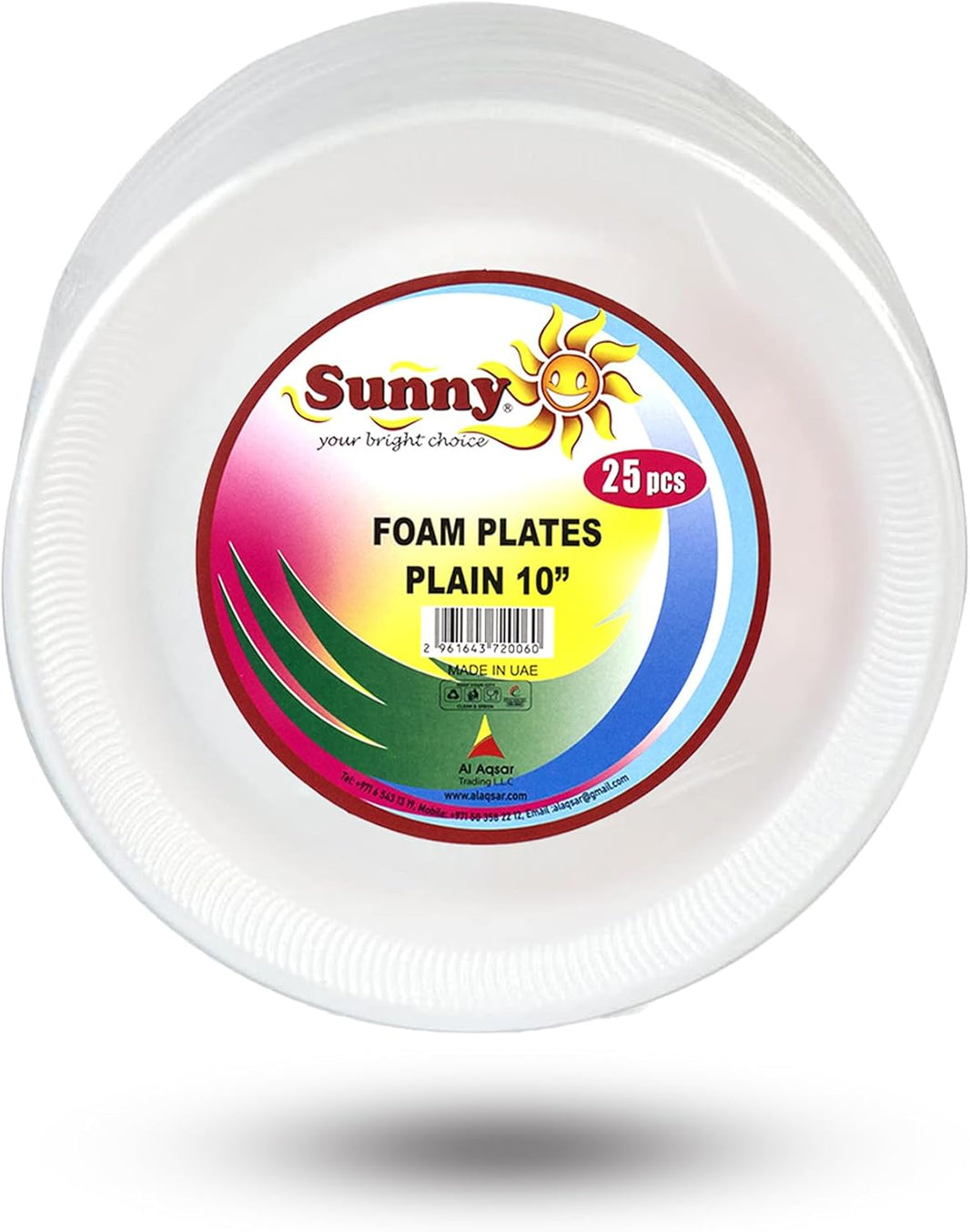 SUNNY FOAM PLATES PLAIN 9" 25S