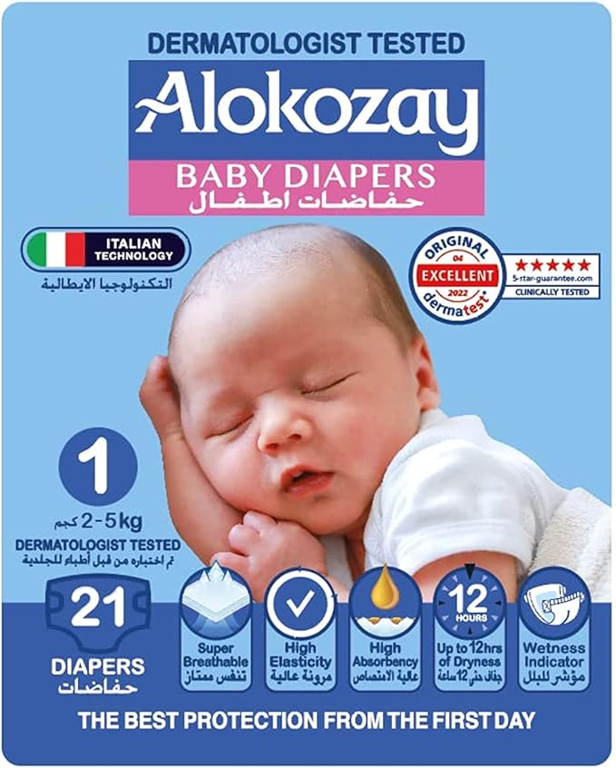 Alokozay Baby Diapers 1, 21 Diapers