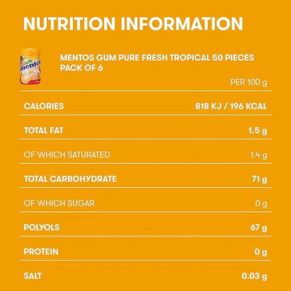 Mentos Tropical Pure Fresh, 100g
