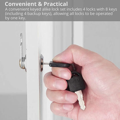 SamraPlus Plated Cam Drawer Lock Cabinet Locks Secure Important Files and Drawers Small Door Twist Lock Latches Replacement for Drawer Cupboard Drawer Cabinet