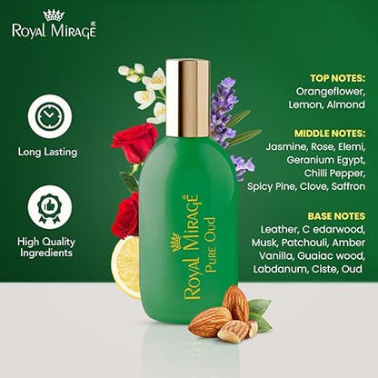Royal Mirage Eau De Cologne Spray Pure Oud 120ml (For Men)