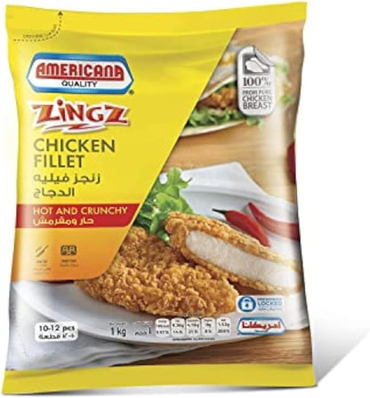Americana Hot & Crunchy Zingz Chicken Fillets 1 Kg